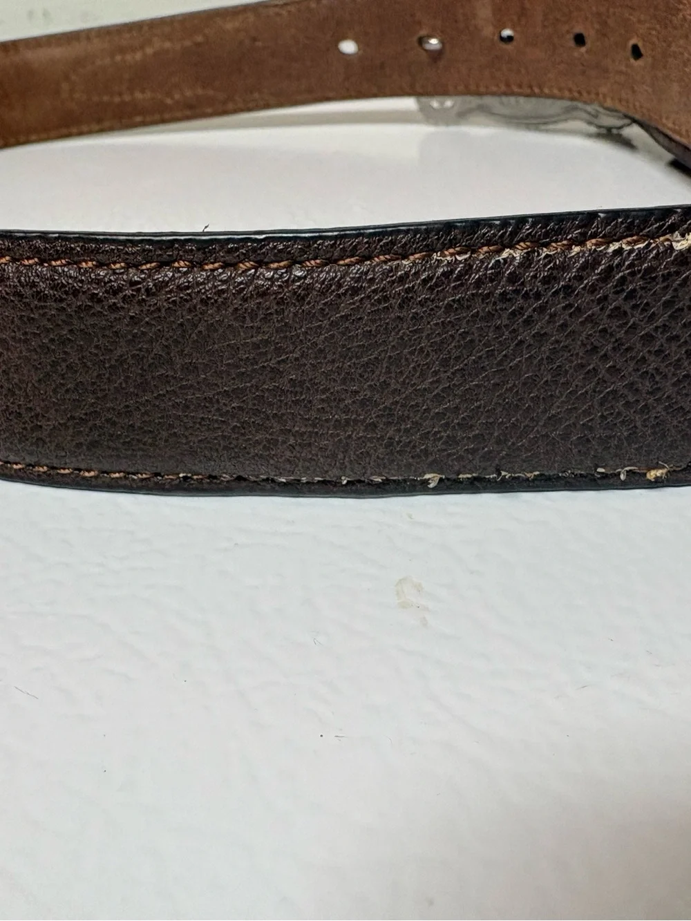 Boys Brown Leather Western Belt with Silver Decorative Buckle